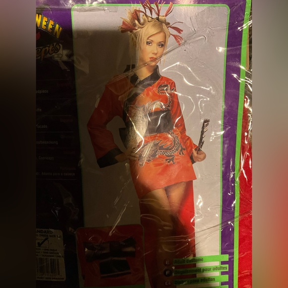 Rubie's Ruby Red Dragon Costume KAMONO GEISHA WARRIORS new 2pc - Picture 5 of 8